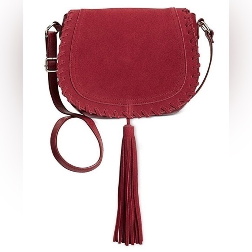 I.N.C International Concepts Willow Saddle Tassel Bag red EUC